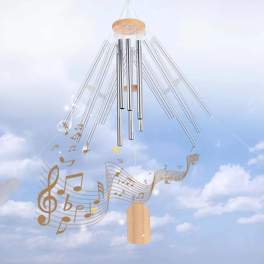 Éolien carillon extérieur incroyable Grace Wind Chime 6 tubes métalliques Citrins de vent Gift extérieur pour maman Family264o