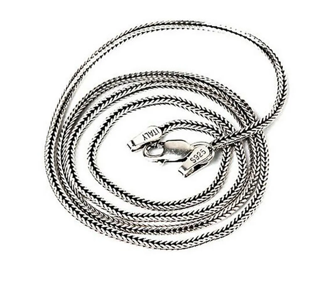 1 6mm 925 Sterling Silver Fox Chain Chain Cades Men Men Women Jewelry Colar Acessórios Diy