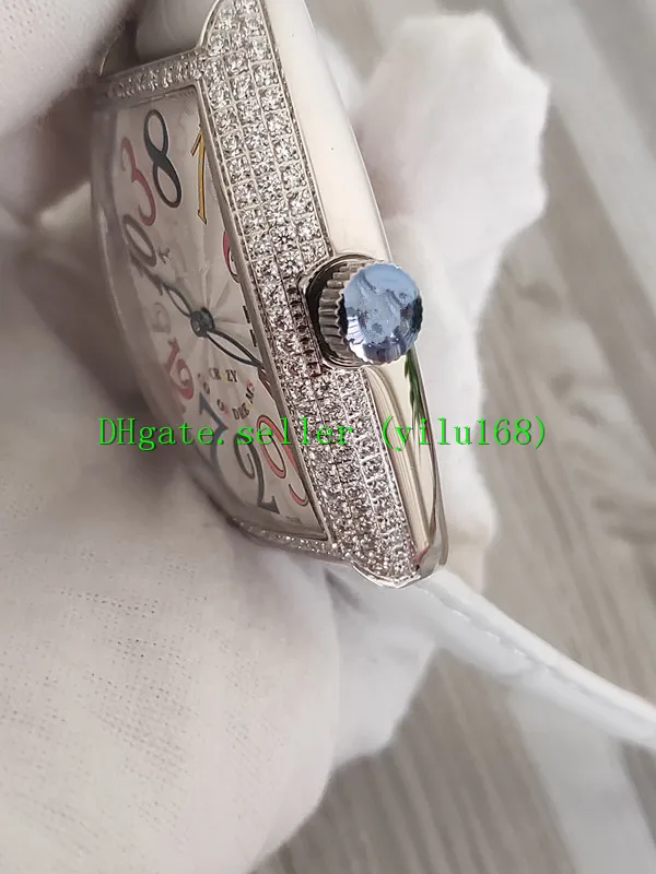 豪華な新しい33mmクレイジーアワー7851 8880自動ジプソフィラダイヤモンドダイヤルケース女性革ストラップ高品質の女性時計236s