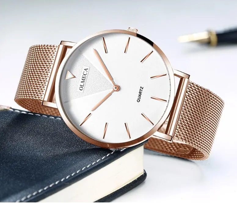 Nowy prosty zegarek mody kobiety Watch Kwarc Ins Style Ultrathin Stael Stael 30m Waterproof242J