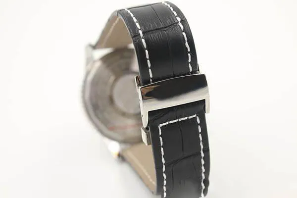 Hommes 46mm nouveau Style Briel mouvement à Quartz Nvatimer montre hommes cadran noir bracelet en cuir mâle montre 2552