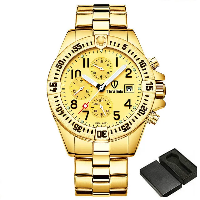 TEVISE Luxe horloge Merk Mannen Automatisch Mechanisch Horloge Heren roestvrijstalen Skeleton Waterdicht Horloge Relogio Masculino BOX298k