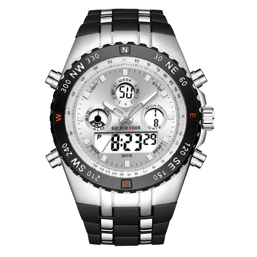Reloj Hombre GOLDENHOUR hommes montre quartz numérique Sport montre hommes erkek kol saati mode extérieure montre-bracelet lumineux mâle Clock205p