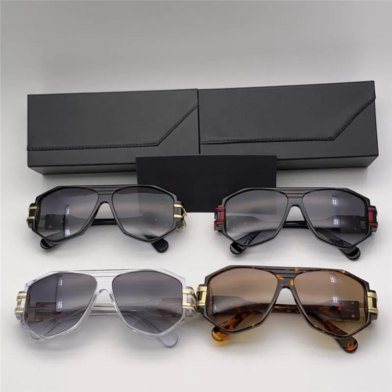 Neue beliebte Männer Pilot -Sonnenbrille 163 Rechteckiger Hohlrahmen Mode einfacher Designstil mit Originalbrille Case176J