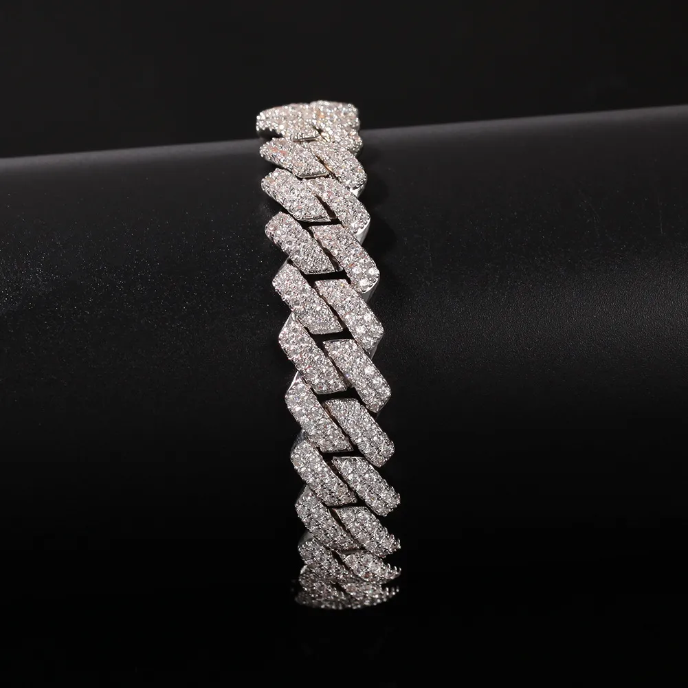 Nieuwe Collectie gepersonaliseerde Gouden Bling Diamond Heren Cubaanse Link Chain Armband Iced Out Zirconia Curb Polsband Kettingen Sieraden F237G
