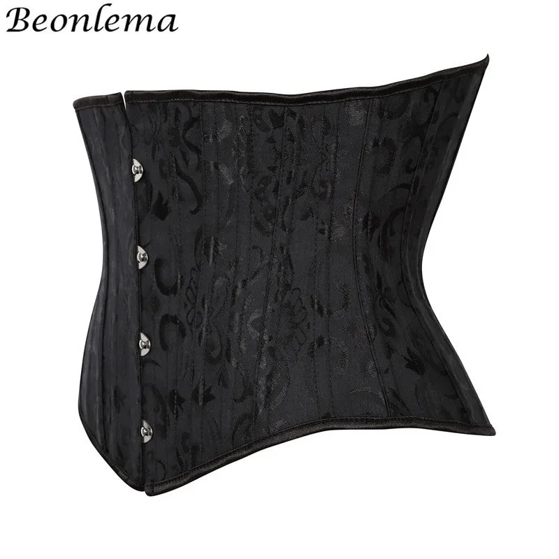 Beonlema النساء الصلب العظام cincher مشد الخصر التخسيس underbust fajas steampunk اكسسوارات فام XS-3XL أسود بوستير J190701