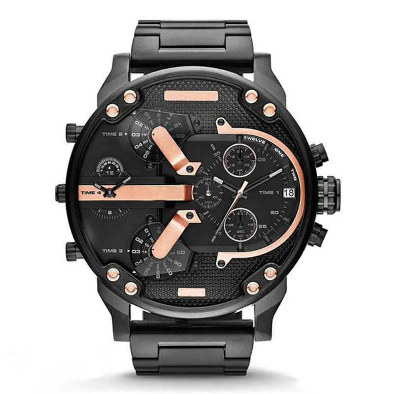 Venta de relojes deportivos militares para hombre, reloj de moda de acero inoxidable dorado con esfera grande de 50mm, reloj de pulsera de lujo para hombre, reloj de lujo263o