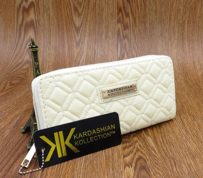 KK portefeuille long Design Women Wallet Brand de mode Pu Leather Kim Kardashian Kollection Sac d'embrayage de haute qualité Zipper Coin Purse Han312M