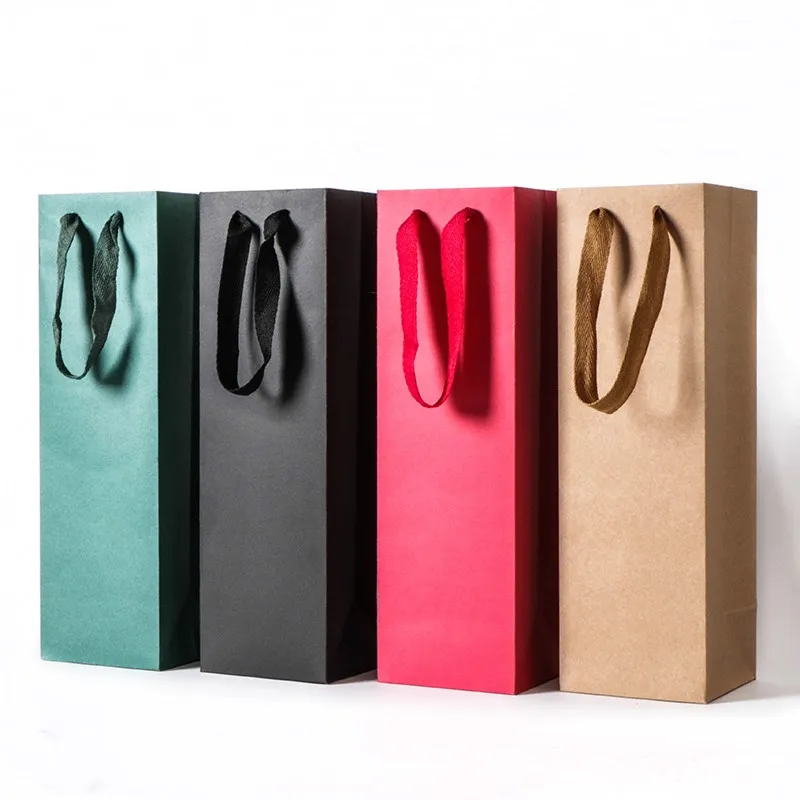 2018 Nowe kreatywne torby opakowaniowe papierowe pudełko prezentowe z sznurkiem do czerwonego wina oleju mistrza nośnika paliwa wina pakowanie wina 1255D