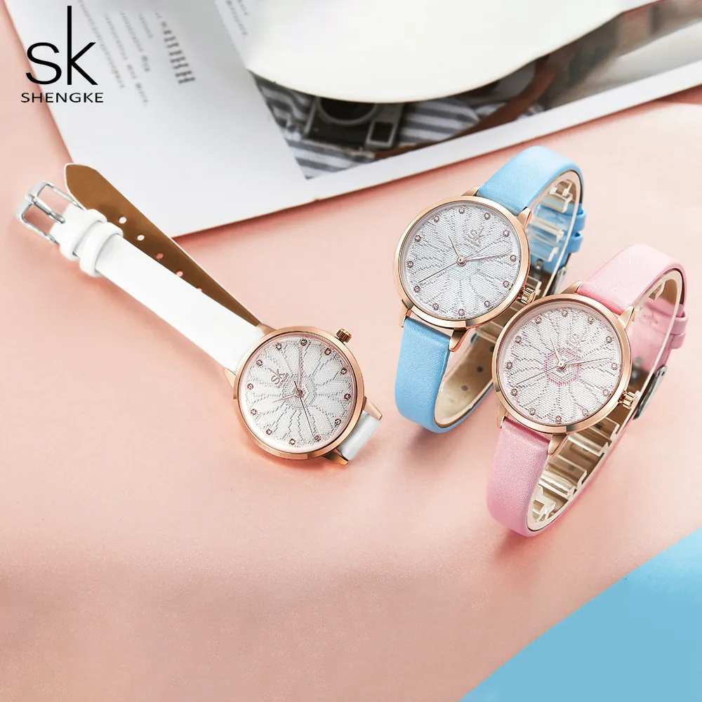 2022new Shengke marque mode montre à Quartz femmes filles montres de luxe horloge affaires femmes montre-bracelet cadeau de noël
