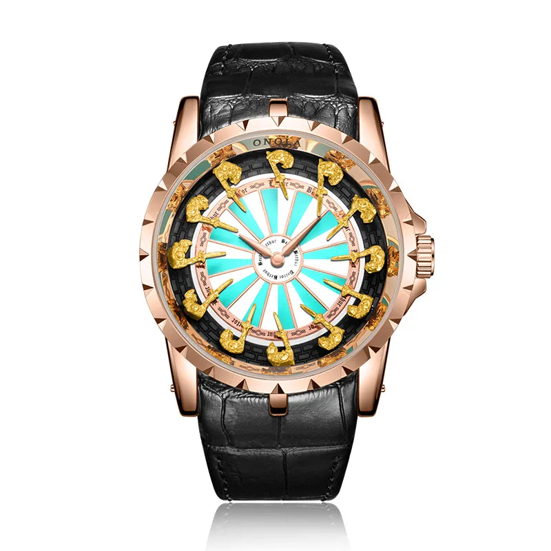 cwp ONOLA модные роскошные часы классические брендовые кварцевые наручные часы из розового золота кожаные водонепроницаемые классный стиль цвет man305q