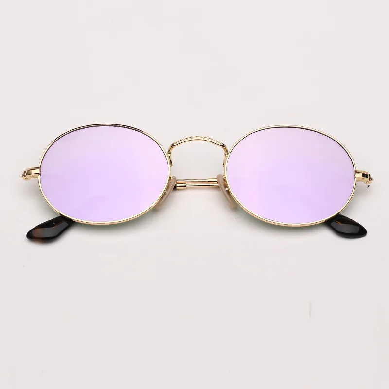 Style owalne okulary przeciwsłoneczne kobiety vintage retro okrągła rama Flash płaskie soczewki męskie okulary słoneczne żeńskie czarne hip -hopowe okulary UV400 GA276X