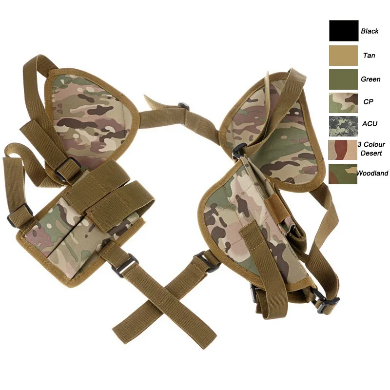 Utomhussportattack Combat Bag Molle Pack Pistol Gun Pack Camouflage Shoulder Holster With Magazine Pouch No17-203