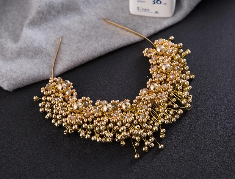 Mode Gold Silber mit Kristalllegierung Perle Krone Haarband Haarschmuck Brautschmuck Party Jewelry200s