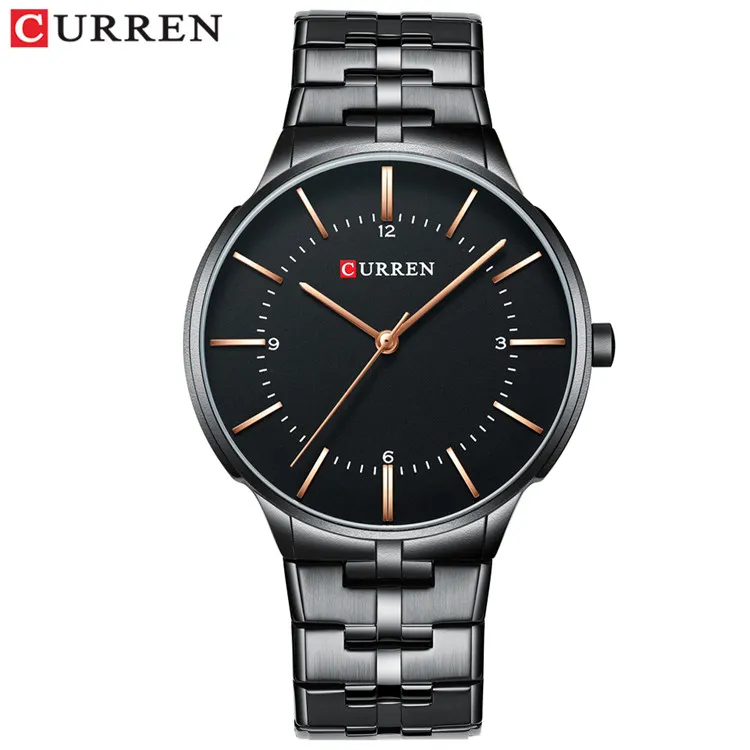 Mens Classic Quartz Analog Watch Curren Luxury Fashion Business Wristwatch Stalomless Sport zegarki