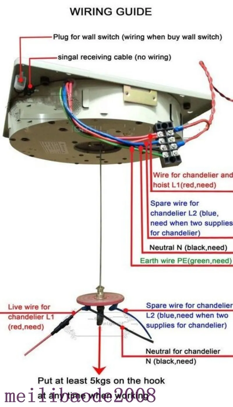 Auto fjärrstyrd lyftkristallkronkronor för lyftbelysning Elektrisk vinsch Ljus lyftsystem Lampmotor DDJ150-6M CAB2215