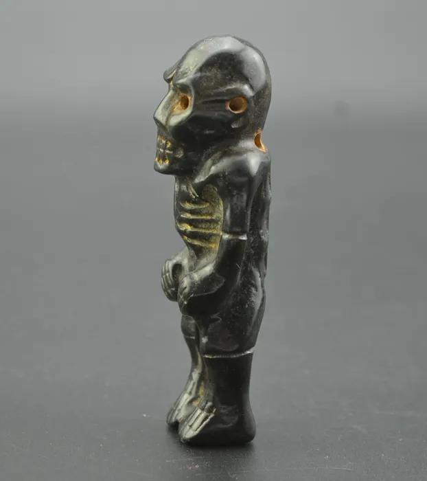 Starożytna Jade i Old Jade Culture Meteoryt szkielet szkieletu i statua Man Wiselant279p
