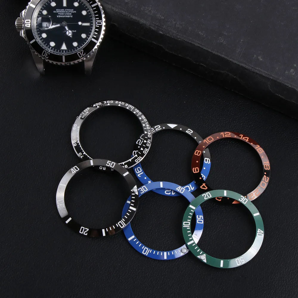 38-30 5mm Black Gold Blue Ceramic Bezel Submariner GMT Oyster Yacht Man Watch Watches Access276G 용 40mm 다이얼 용 삽입