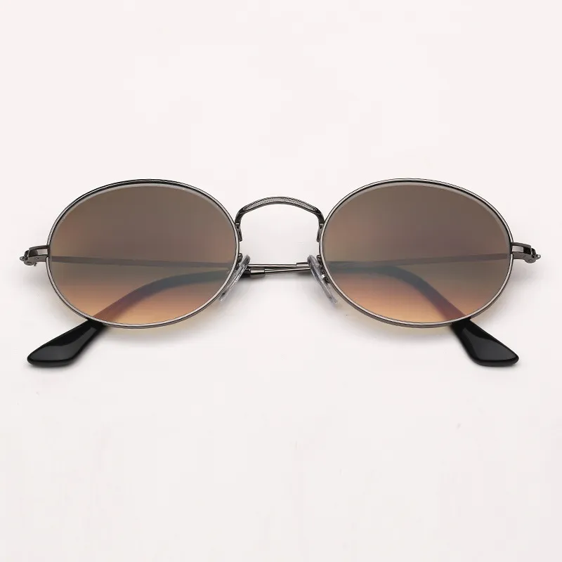 Style Oval Sunglasses Women Vintage Retro Round Frame flash flat lens Mens Sun Glasses Female Black Hip Hop Clear Glasses UV400 GA276x