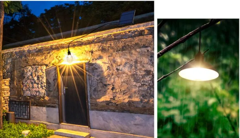 Lâmpadas solares ao ar livre indoor pendurado alimentado galpão luzes à prova dwaterproof água decoração lâmpada para celeiro fazenda jardim quintal pátio263j