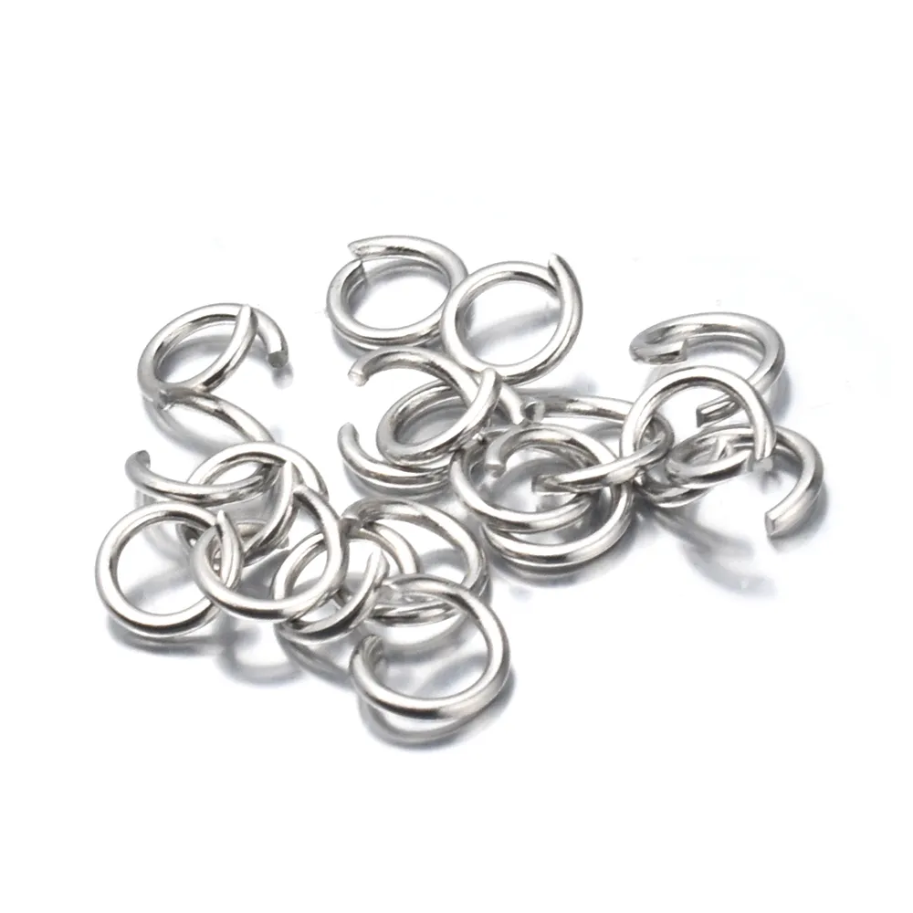 1000 pçs / lote ouro prata aço inoxidável anéis de salto aberto 4 5 6 8mm anéis divididos conectores para diy ewelry descobertas making2547