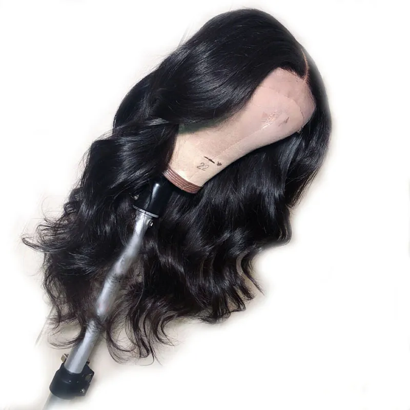 Brezilya vücut dalgası dantel ön insan saç perukları kadınlar için doğal siyah ağartılmış ön bebek saçları remy ağartılmış düğümler new8708937