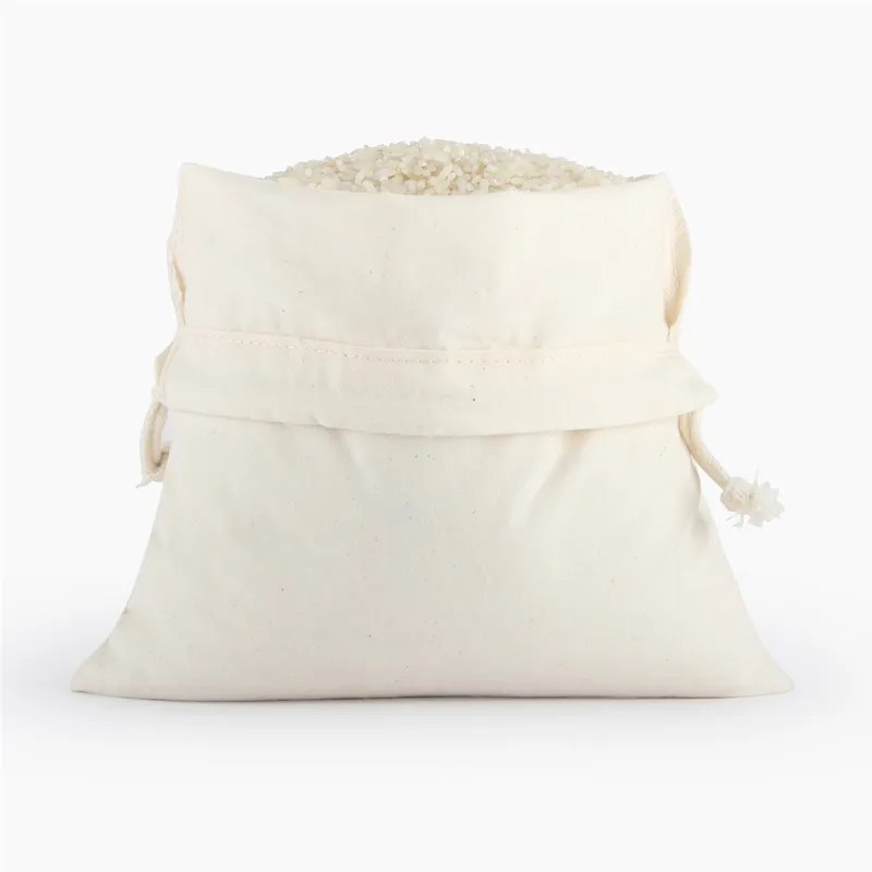 15x20cm White Cotton Plain Drawstring Pouch Christmas Sack Bag Home Decor Gift Bags Candy Organizer Drop 1896