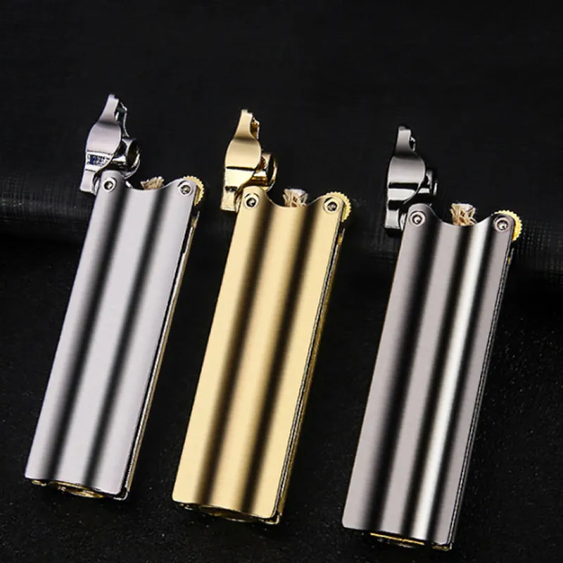 Honesto Cigarro Isqueiro Criativo Roda Retro Kerosene Óleo Lighter Lighter Metal Presente Isqueiro Para Homens