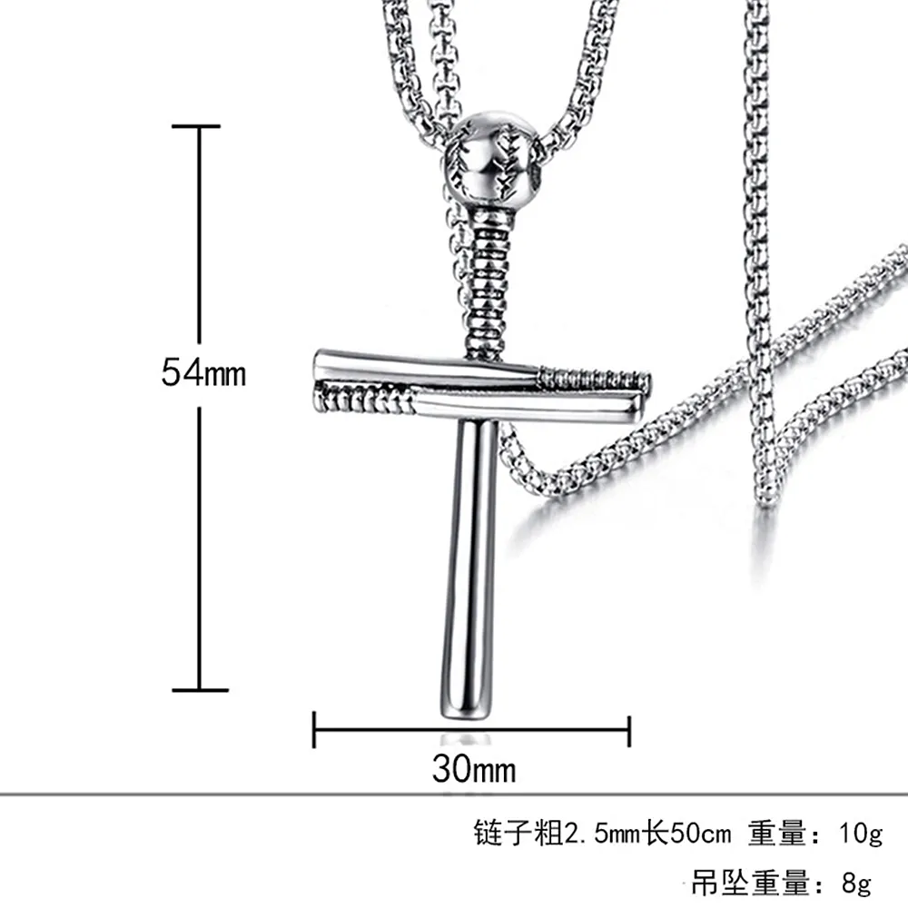 12 шт., ожерелье с подвеской в виде бейсбольного креста в европейском и американском стиле на открытом воздухе, модные мужские аксессуары 257u