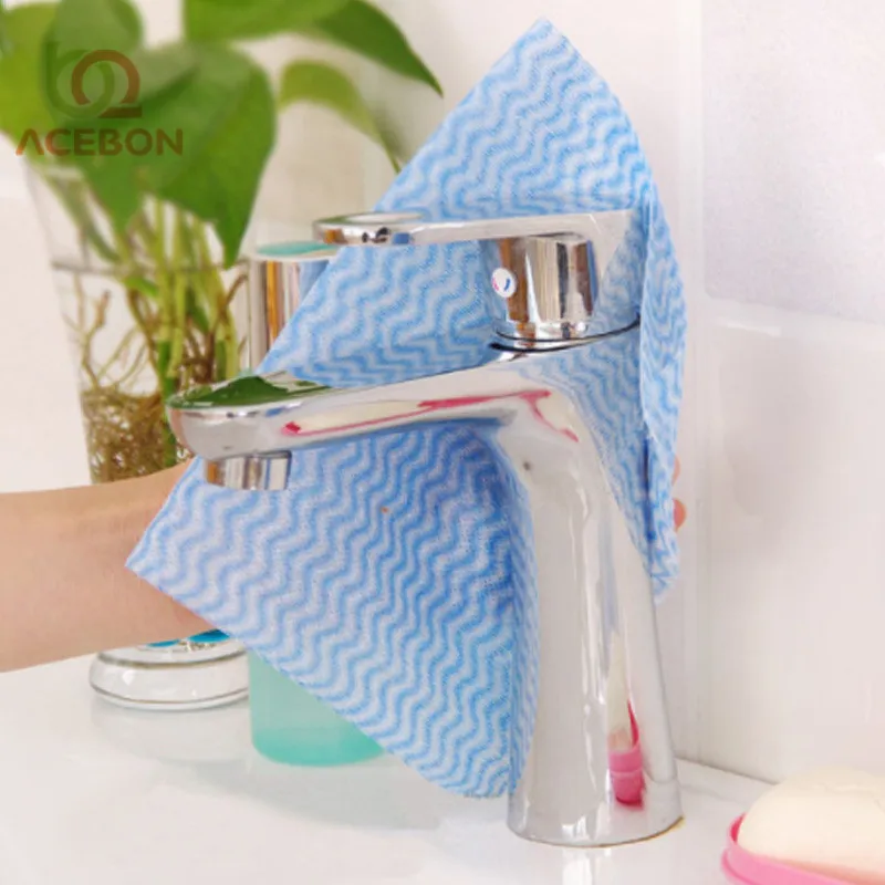 Roll bez tkanin do mycia tkaniny Czyszczenie ręczniki Ręczniki kuchenne do użycia w paski w paski Praktyczne szmaty wycierania kwaśnego pad232q