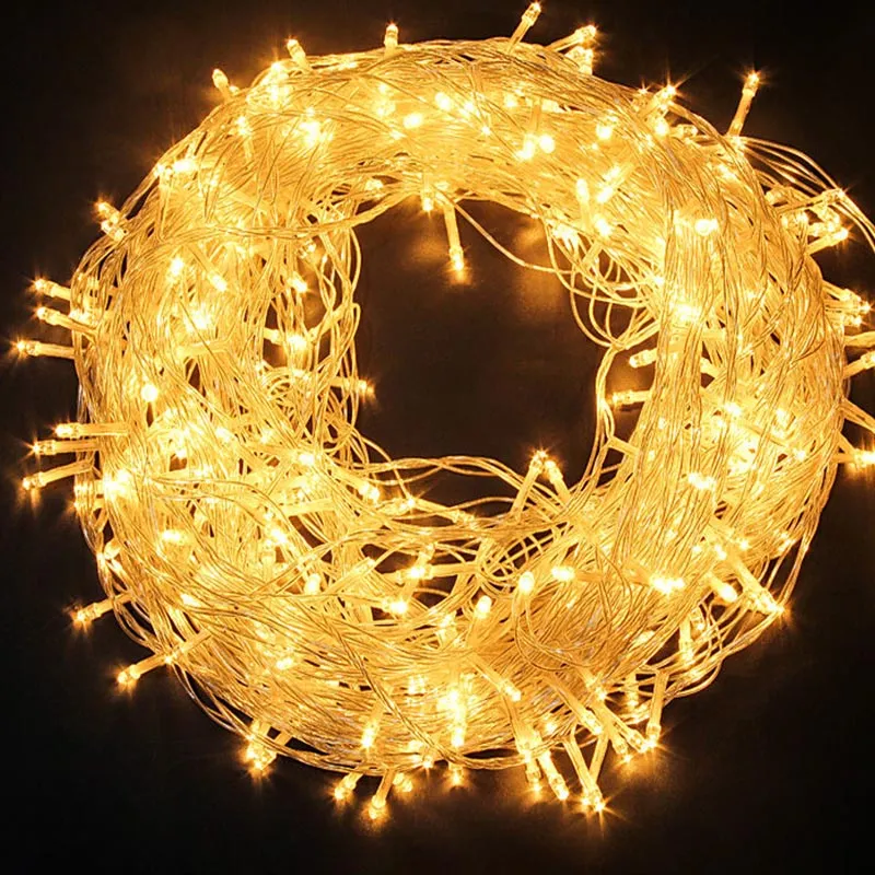 LED Christmas Outdoor String Lights 10m 20m 30m 50m 100m 9 kleuren Waterdichte Fairy Lights For Wedding Party Festival Home Decorati290T