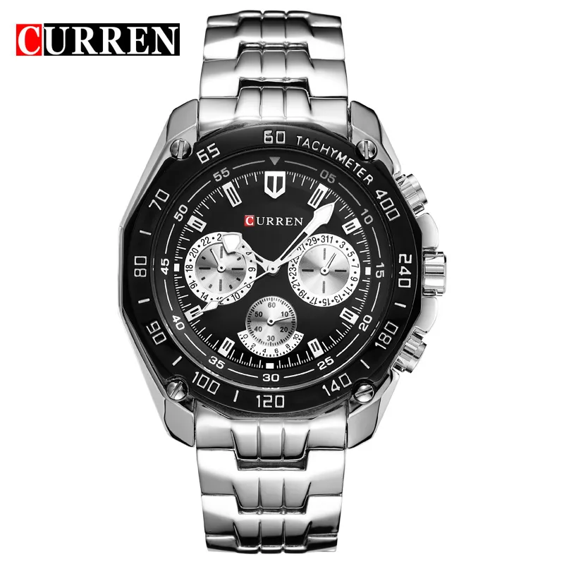 2020 CURREN 8077 Selling Mens Watches Analog Quartz Business Classic Trendy Stainless Steel Men Watch OEM montre de luxe239M