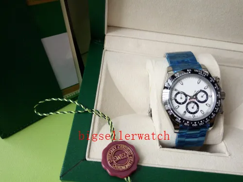 Prezent świąteczny oryginalne pudełko luksusowy ruch męski zegarek zegarek ze stali nierdzewnej 40 mm 116500ln - White Dial Na ręce zegarek automatyczne mechanika2409