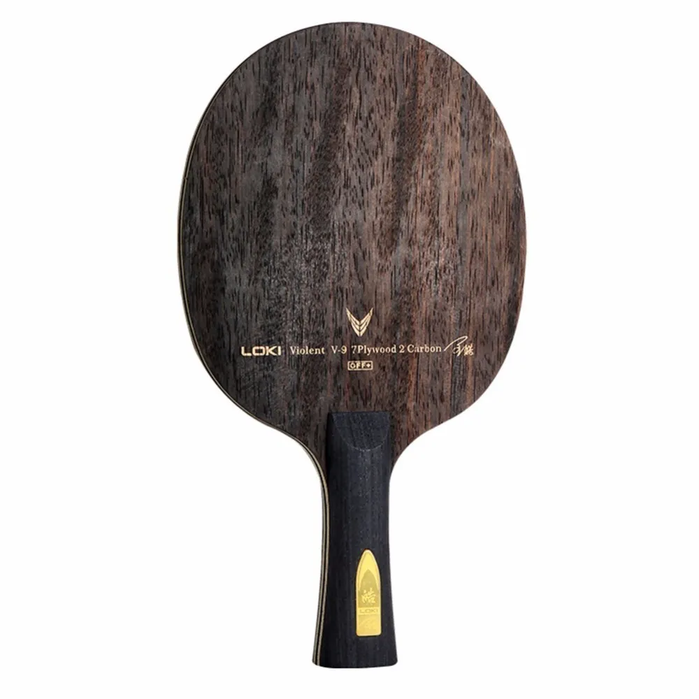 Loki V9 Professional Ebony Carbon Table Tennis Baddle Blade 9 Layers Ping Pong Bat для наступательной дуги Ping Pong Blade C18112001194N