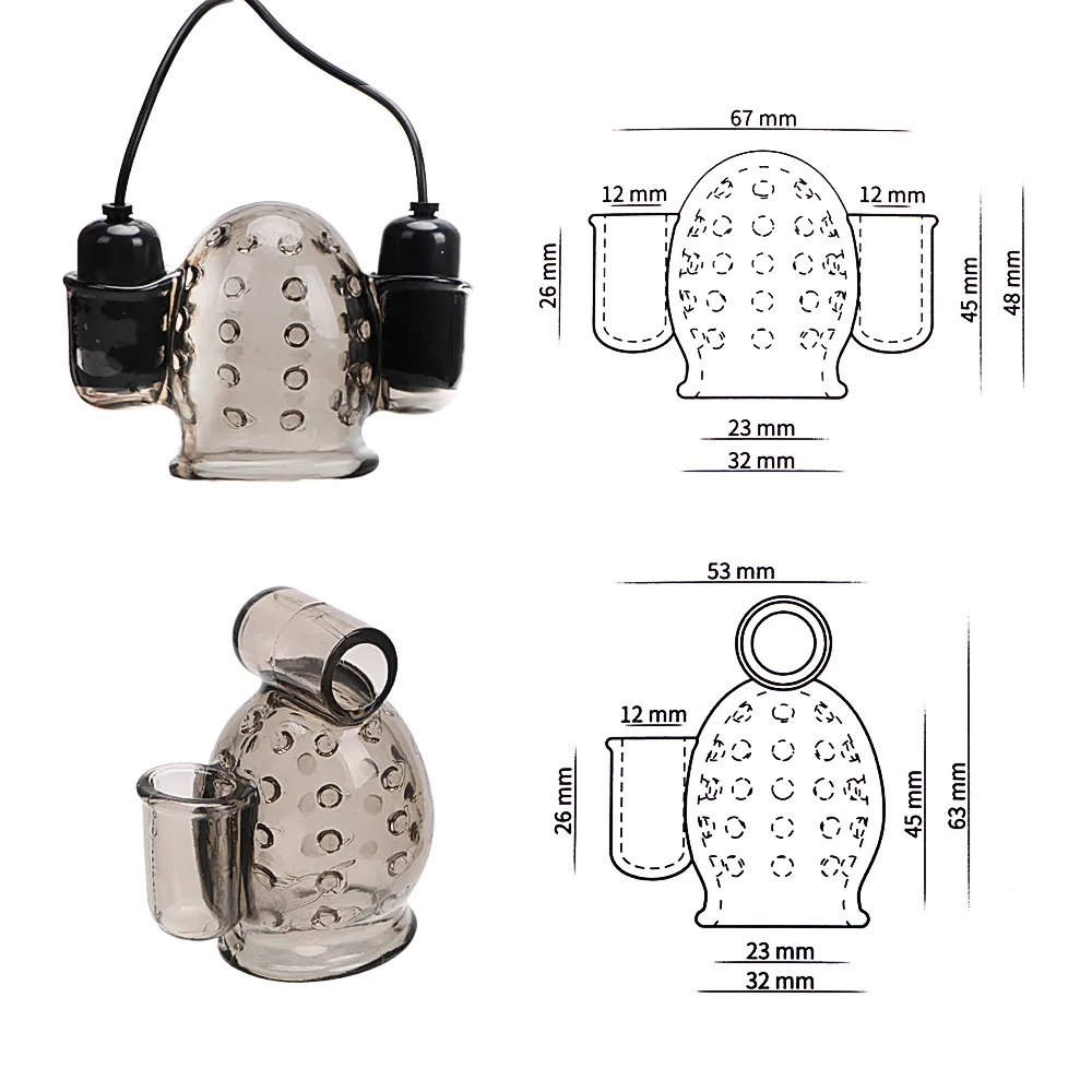 IKOKY Penis Head Vibraters Glane Trener Opóźnienie wytrysku Męska zabawka seksualna dla mężczyzn masturbator Dilod Massager Dual Bullet Vibrator Y17900617