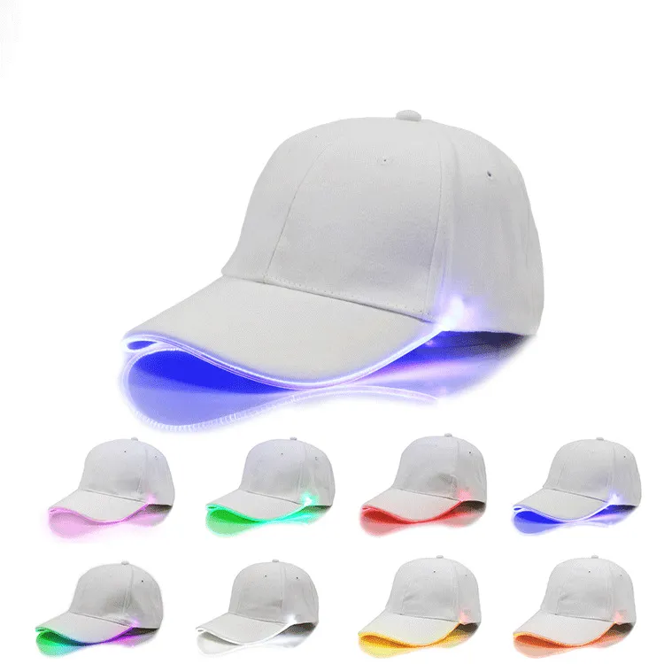 LED Light Baseball Cap 3 -lägen Flash Signal Cap 24 Stylesparty Club Black New Fabric Travel Strålkastare Annonsnatt HAT262V