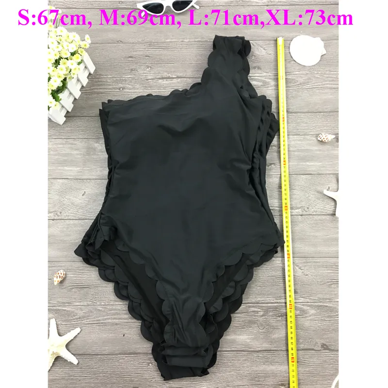 2019 Swimsuit Black Bandage Vintage One Shoulder Swimsut One Piece Swimsuit Women Monokini Swim Suits badkläder Women21636222545
