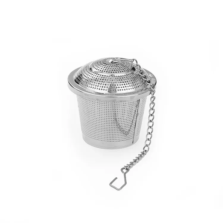Gewürz-Teesiebkorb mit Kette, 304-Edelstahl-Ei, Hot-Pot-Suppe-Eintopf-Netzfilter