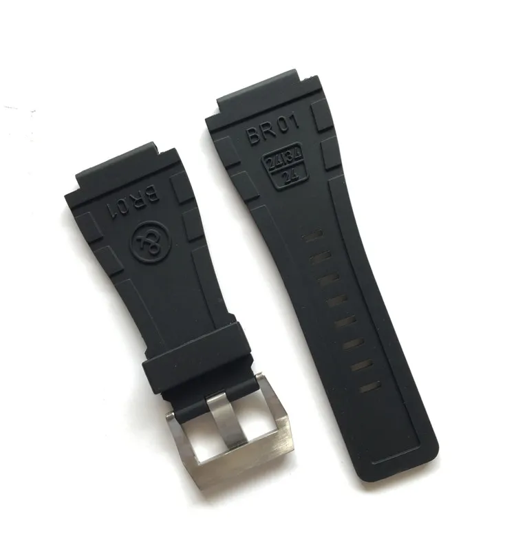 HIGH QUALITY RUBBER STRAP BAND FOR BR BR01 BR01-92 01-92 watch bracelet STRAP replace repair fix accessory watchmaker buckle clasp293y