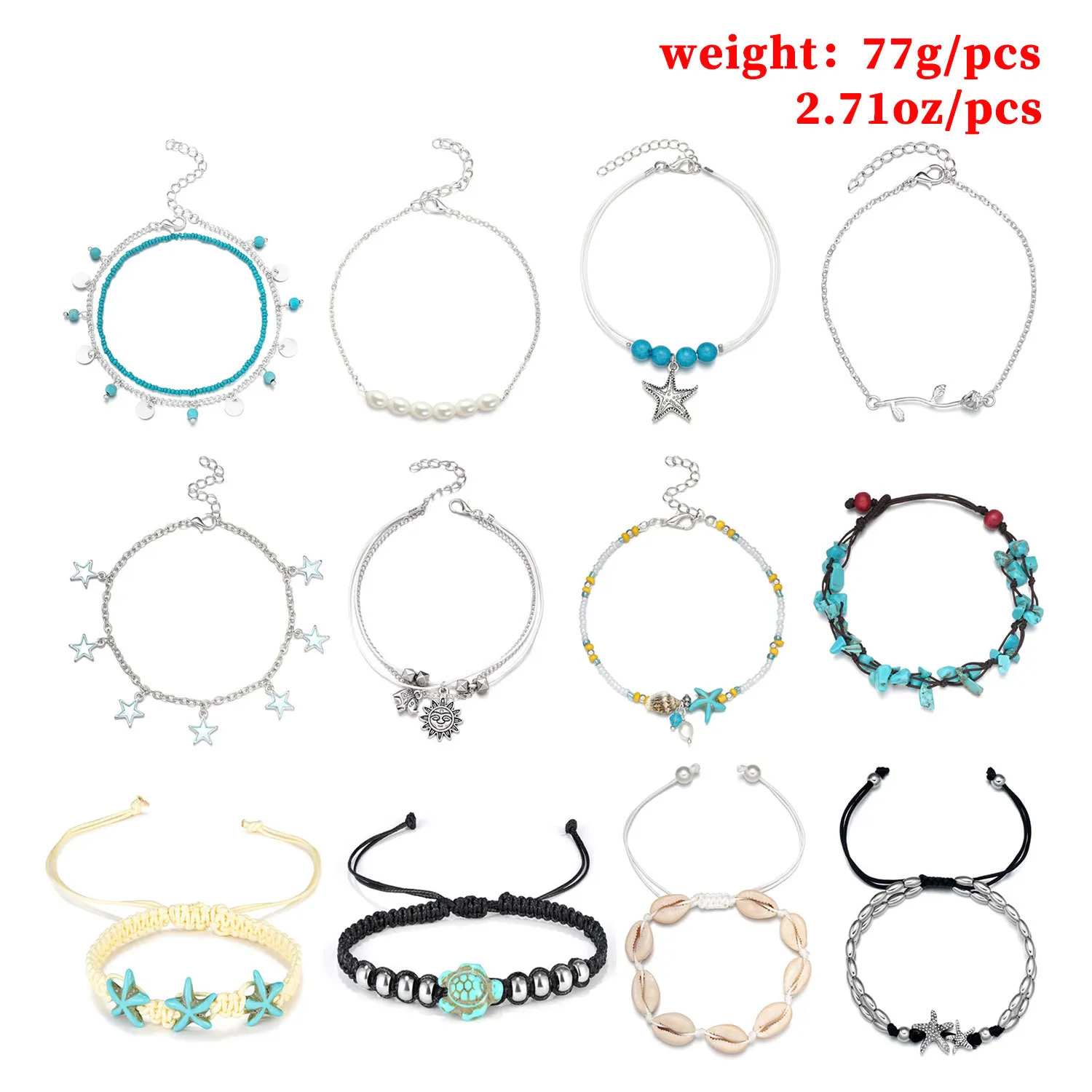 16 Pezzi Cavigliere Catene Braccialetti Cavigliera da Spiaggia Regolabile Set di Gioielli Piedi Cavigliere Donne Ragazze Barefoot264g