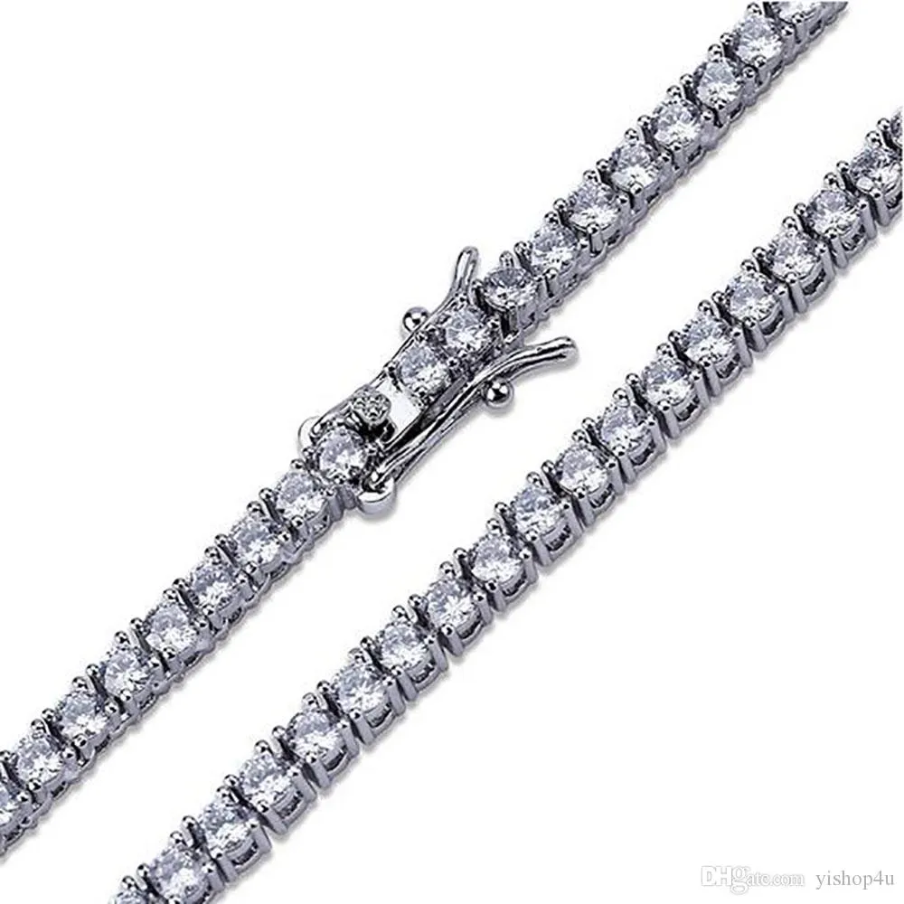 Bracelety tenisowe 3 mm Hip Hop Bracelets CZ Paved for Men Women Jewelry Bransoletka Męska Biżuteria Złota Srebrna Rose Gold 7 cala 8 cali 3183