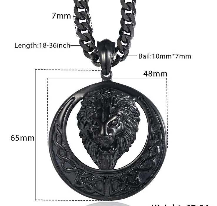 Серьги, ожерелье, новая подвеска со скульптурой льва, подвеска из нержавеющей стали 316L для мужчин и женщин293i