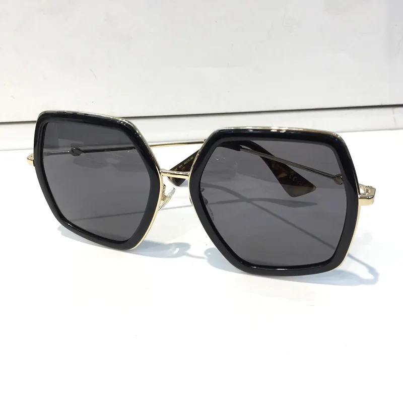 Donne popolari 0106 occhiali da sole quadrati grandi cornice estate in stile generoso telaio a colori misti 0106s Protezione UV di alta qualità 309
