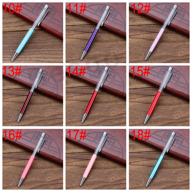 School Students Colorful Crystal Ball Pens DIY Blank Ballpoint Pen Office Signature Ballpoint Pen BH2542 TQQ