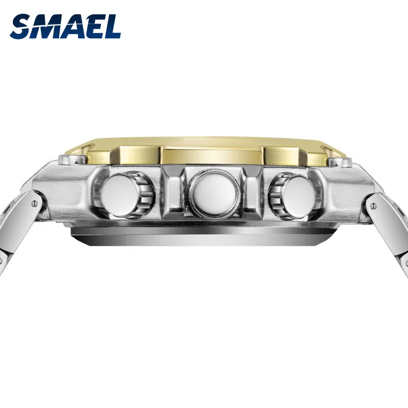 SMAEL WATCH MEN DIGITALE LUGS WATCH GOLD BIG DIAL SPORT LUXURY -MARKE MEN 30m WIEDEROFT