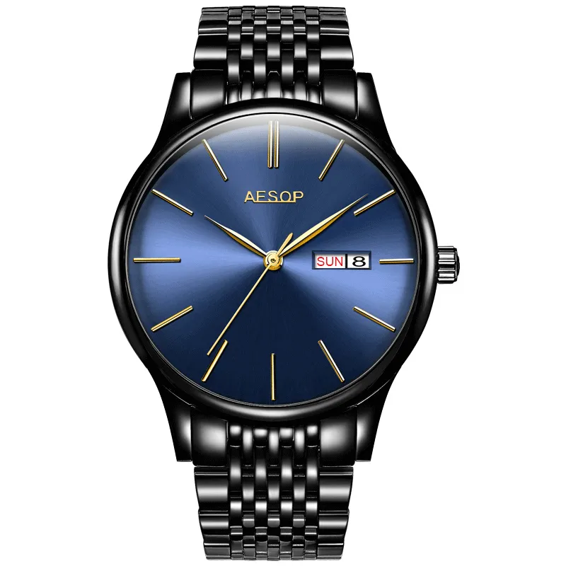 AESOP 8 5mm Ultra thin Fashion Mens watches top brand luxury Male Clock Men Relogio Masculino sliver strap265D