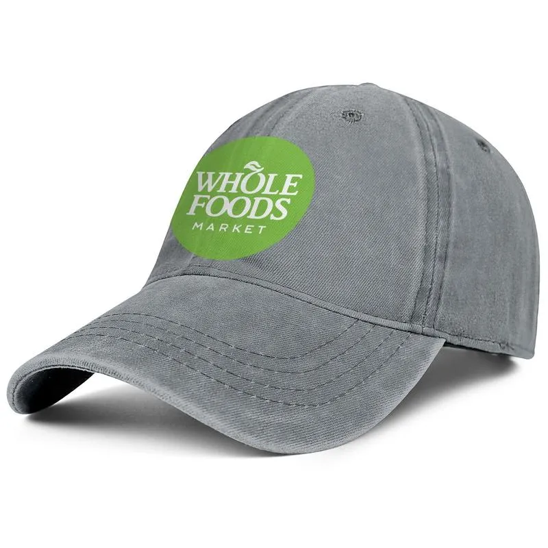 Whole Foods Market Casquette de baseball en denim unisexe équipe vintage cool chapeaux à la mode Logo Camouflage biologique sain impression à carreaux rose 8326876