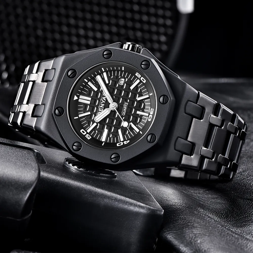 Benyar Quartz's Men's Watchs Casual Fashion 30m impermeabile orologio da uomo in acciaio inossidabile orologio da polso maschile reloj hombre new2546