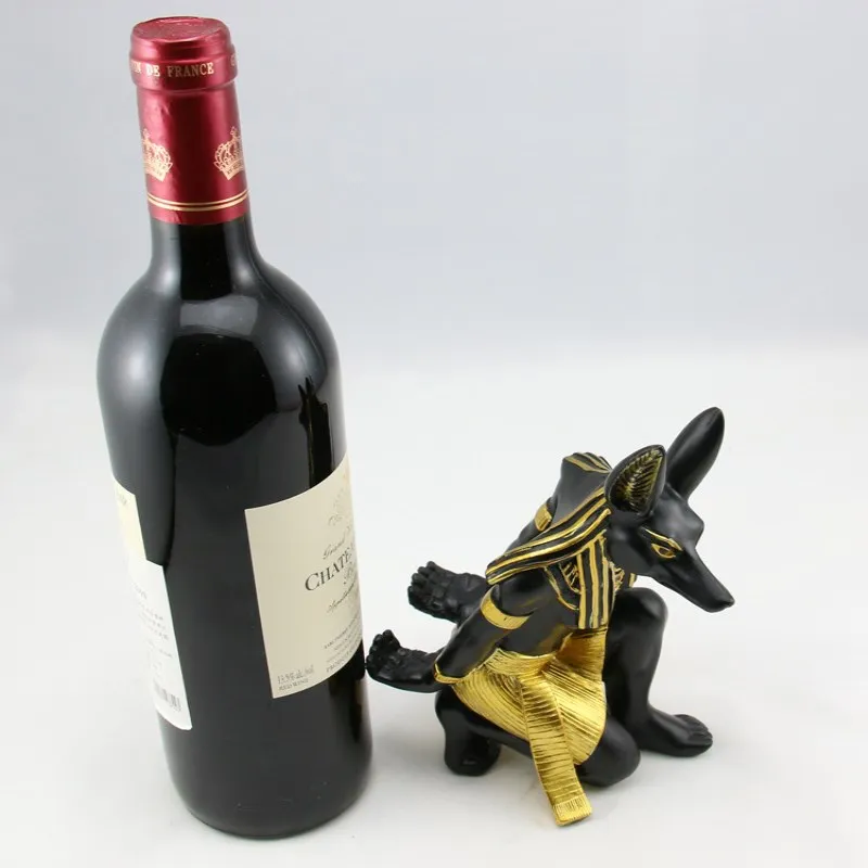 樹脂アヌビスゴッドワインラックワインボトルホルダー動物エジプト犬ゴッドワインスタンドアクセサリーホームバー装飾設定223L