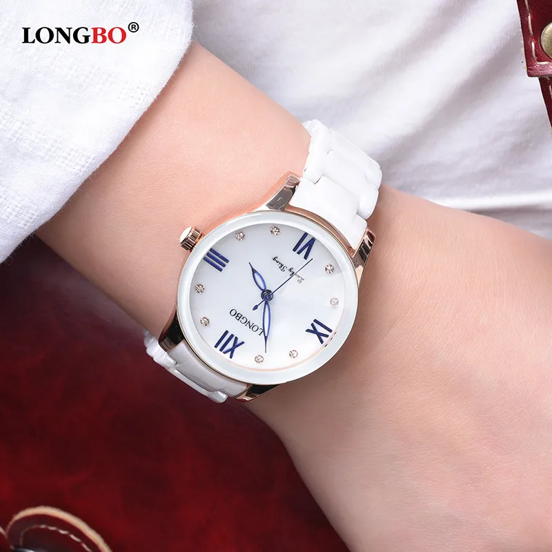 CWP 2021 Top Brand Longbo Luxury Fashion Casual Quartz Ceramic Watches Lady Relojes Mujer Women Wristwatch Girl Dress Female Ladie243o